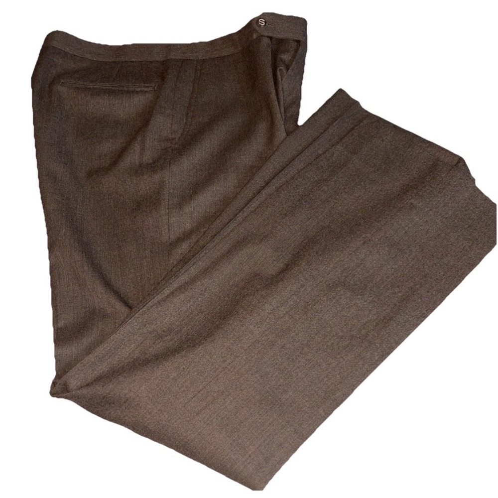 JAYMAR SANSABELT Vtg 70 80s Brown Pants Rare Plain Front Straight Leg 34R